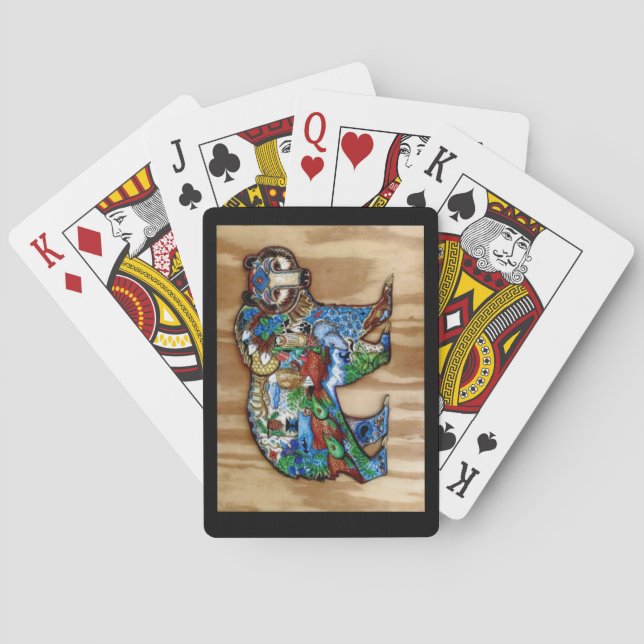 Colourful bear bridge and playing cards (Back)