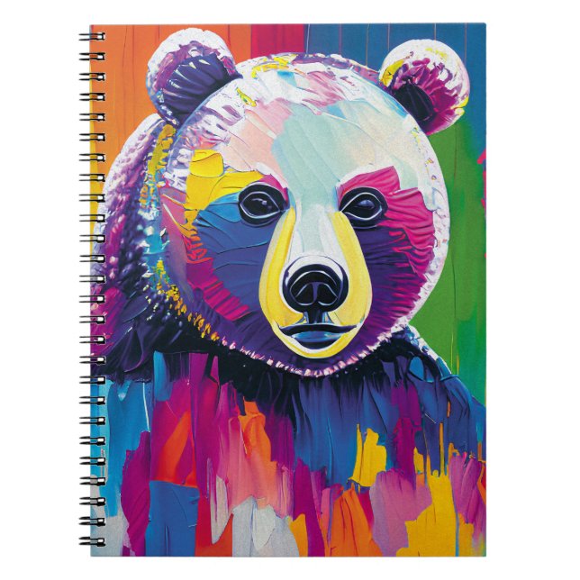 Colourful Bear Portrait Notebook (Front)