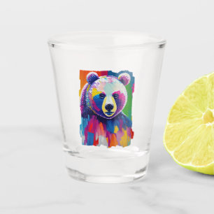 Colourful Bear Portrait Shot Glass