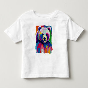 Colourful Bear Portrait Toddler T-Shirt