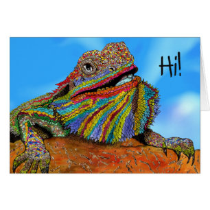 Colourful Bearded Dragon Greeting Card