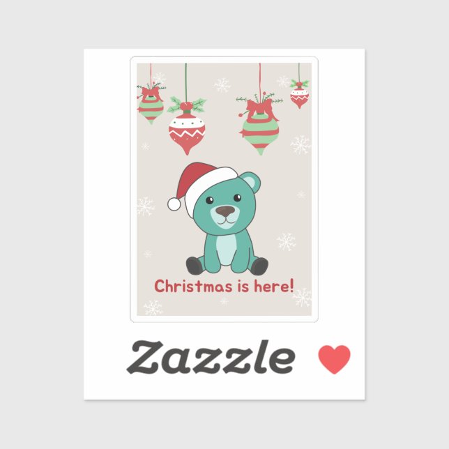 Colourful Bears Merry Christmas Winter Animals Bea (Sheet)