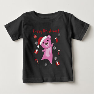 Colourful Bears Merry Christmas Winter Animals Bea Baby T-Shirt