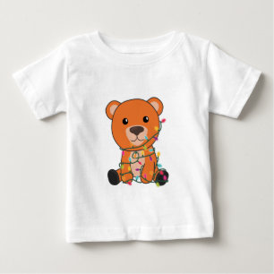 Colourful Bears Merry Christmas Winter Animals Bea Baby T-Shirt