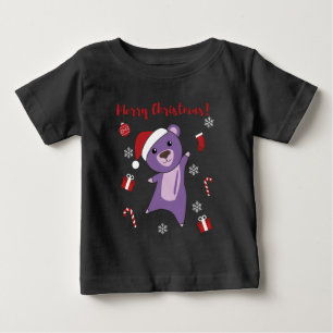Colourful Bears Merry Christmas Winter Animals Bea Baby T-Shirt
