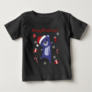 Colourful Bears Merry Christmas Winter Animals Bea Baby T-Shirt