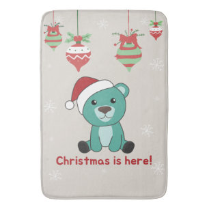 Colourful Bears Merry Christmas Winter Animals Bea Bath Mat