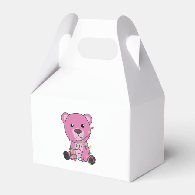 Colourful Bears Merry Christmas Winter Animals Bea Favour Box (Front Side)