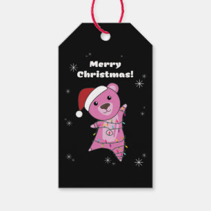 Colourful Bears Merry Christmas Winter Animals Bea Gift Tags