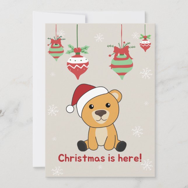 Colourful Bears Merry Christmas Winter Animals Bea Holiday Card (Front)