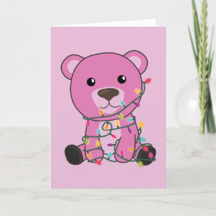 Colourful Bears Merry Christmas Winter Animals Bea Holiday Card