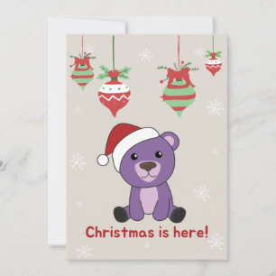 Colourful Bears Merry Christmas Winter Animals Bea Holiday Card