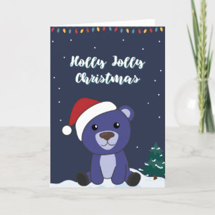 Colourful Bears Merry Christmas Winter Animals Bea Holiday Card