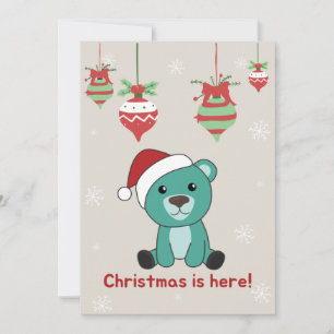 Colourful Bears Merry Christmas Winter Animals Bea Holiday Card