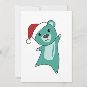 Colourful Bears Merry Christmas Winter Animals Bea Holiday Card