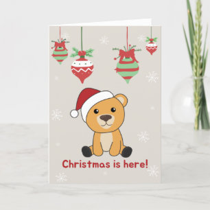 Colourful Bears Merry Christmas Winter Animals Bea Holiday Card