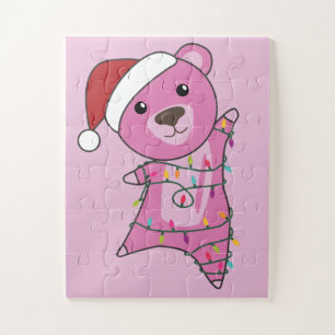 Colourful Bears Merry Christmas Winter Animals Bea Jigsaw Puzzle