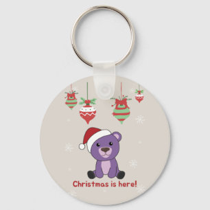Colourful Bears Merry Christmas Winter Animals Bea Key Ring