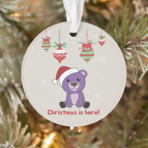Colourful Bears Merry Christmas Winter Animals Bea Ornament
