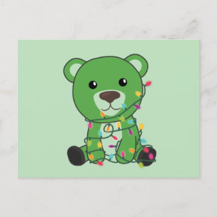 Colourful Bears Merry Christmas Winter Animals Bea Postcard