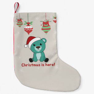 Colourful Bears Merry Christmas Winter Animals Bea Small Christmas Stocking