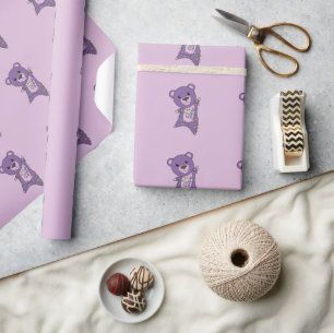 Colourful Bears Merry Christmas Winter Animals Bea Wrapping Paper