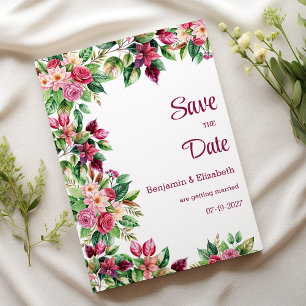 Colourful beautiful flower bouquet Save the Date Invitation