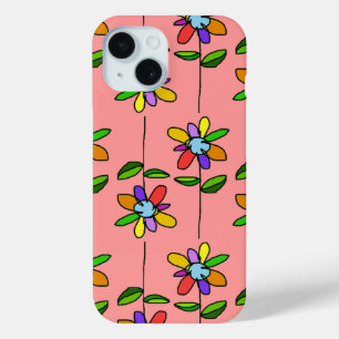 colourful & beautiful flowers pattern iPhone 15 case