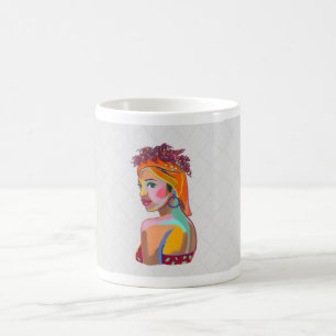 Colourful Beautiful Girl Art Abstract Design Coffee Mug