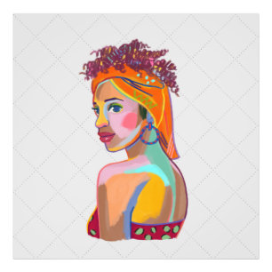 Colourful Beautiful Girl Art Abstract Design Photo Print