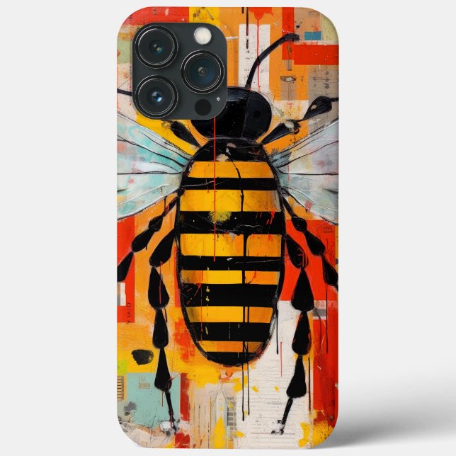 Colourful Bee Art Print Honeybee Wall Case-Mate iPhone Case (Back)