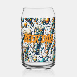 Colourful Beer Dad Can Glass