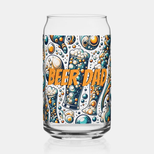 Colourful Beer Dad Can Glass (Front)
