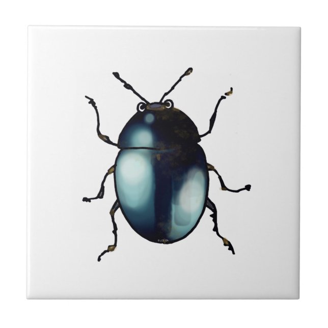 colourful beetle bug ceramic tile (Front)