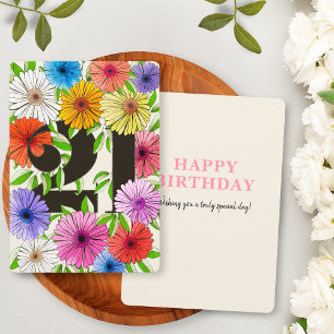 Colourful Bege Floral Happy 21st Birthday Card