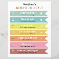 Colourful Behaviour Management Chart for Kids