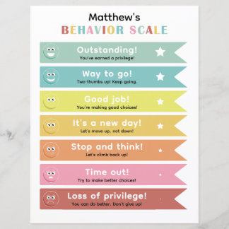 Colourful Behaviour Management Chart for Kids