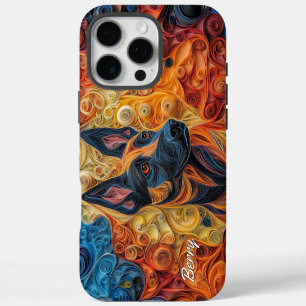 Colourful Belgian Malinois Portrait iPhone 16 Pro Max Case
