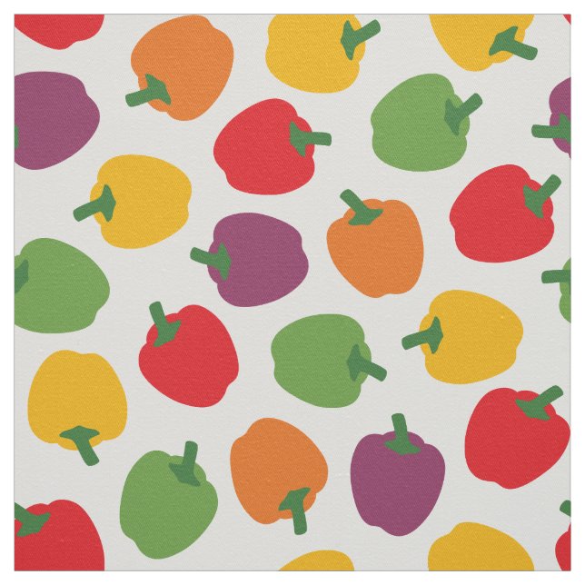 Colourful Bell Peppers Fabric (Swatch)