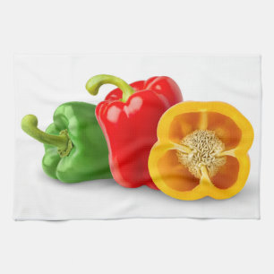 Colourful bell peppers tea towel