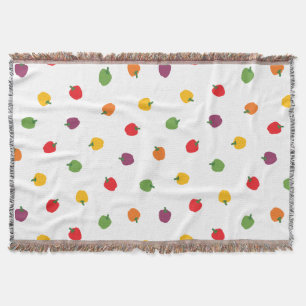 Colourful Bell Peppers Throw Blanket