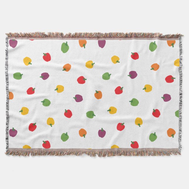 Colourful Bell Peppers Throw Blanket (Front)