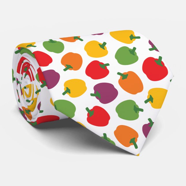 Colourful Bell Peppers Tie (Rolled)