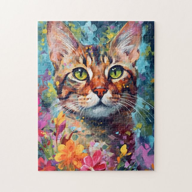 Colourful Bengal cat Jigsaw Puzzle (Vertical)