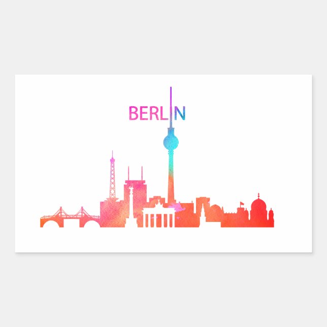 Colourful Berlin Rectangular Sticker (Front)