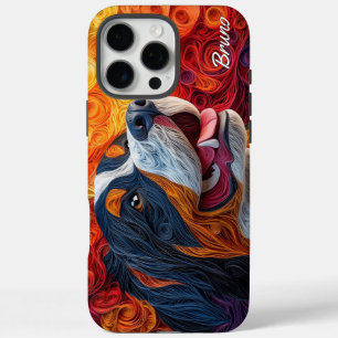 Colourful Bernese Mountain Dog Portrait iPhone 16 Pro Max Case