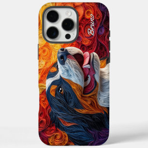 Colourful Bernese Mountain Dog Portrait iPhone 16 Pro Max Case