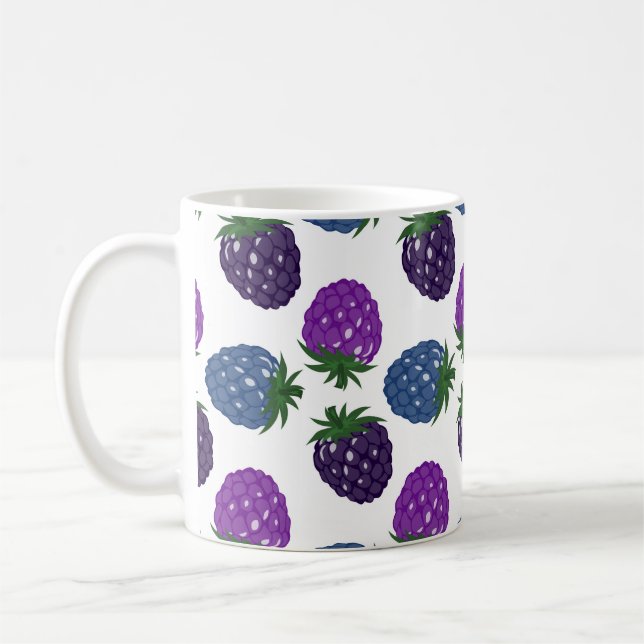 Colourful Berries: Multicolored Seamless Pattern. Coffee Mug (Left)