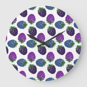 Colourful Berries: Multicolored Seamless Pattern. Large Clock