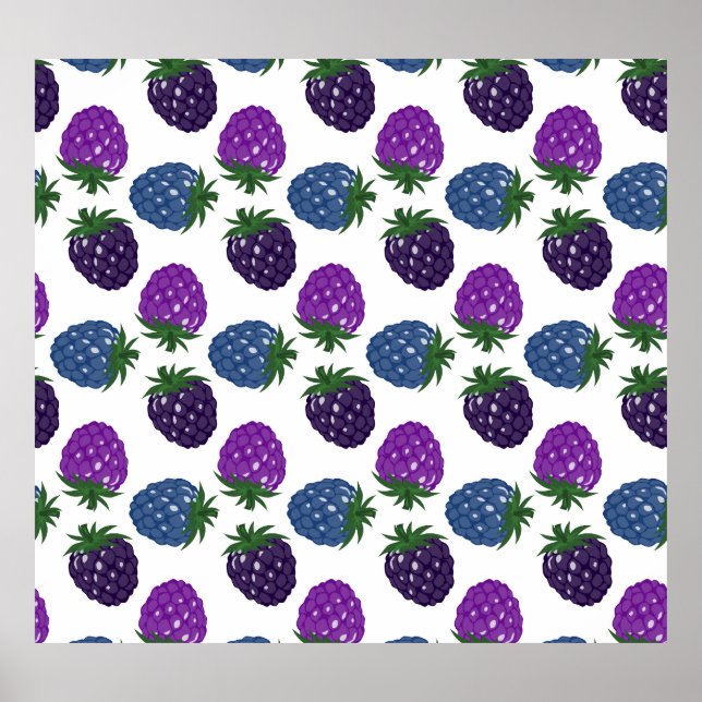 Colourful Berries: Multicolored Seamless Pattern. Poster (Front)